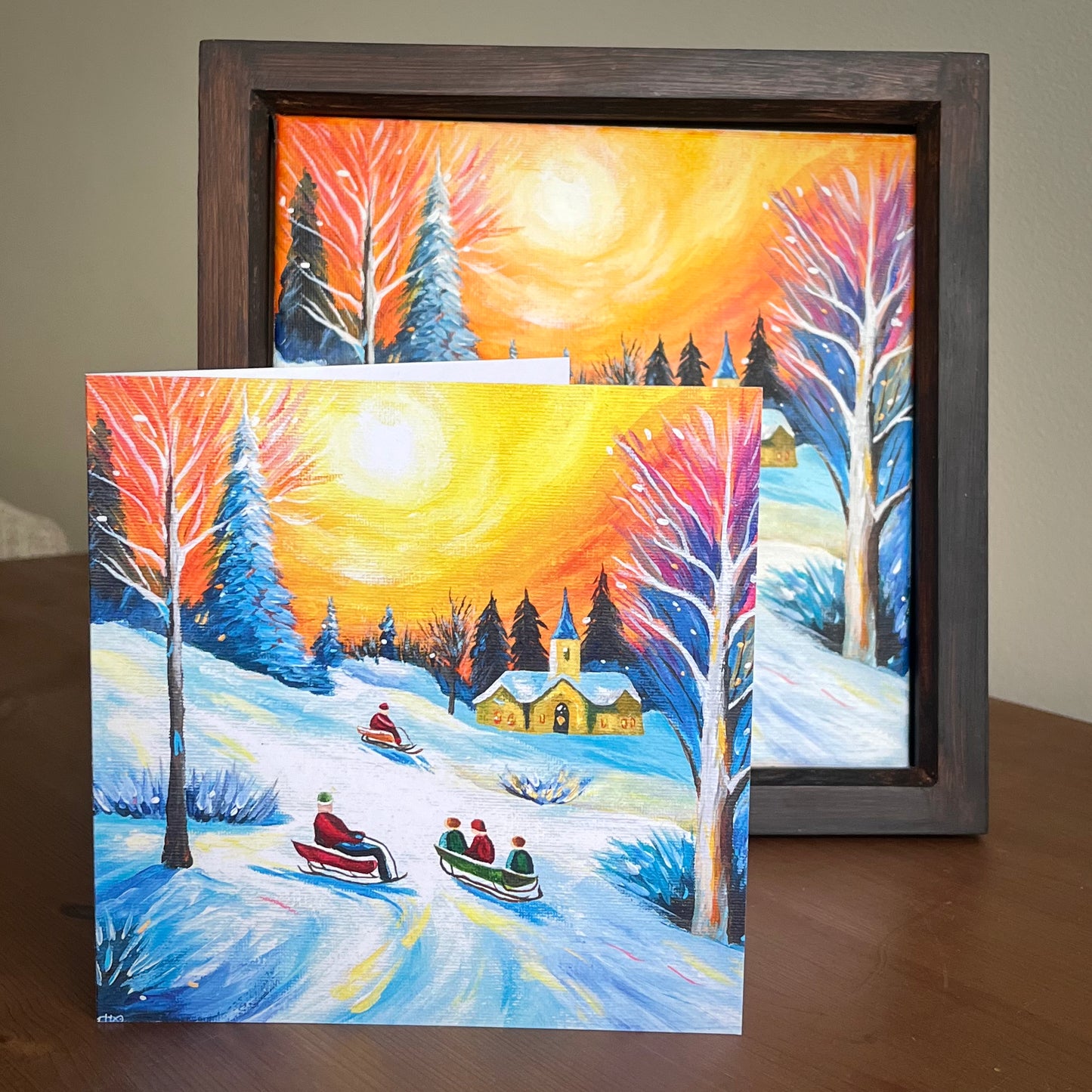 A Snowy Winter's Sunset (Card)