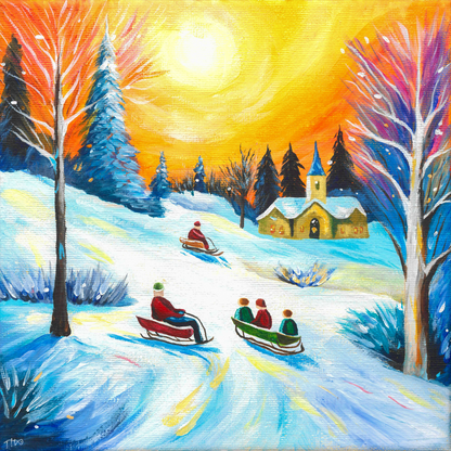 A Snowy Winter's Sunset (Card)